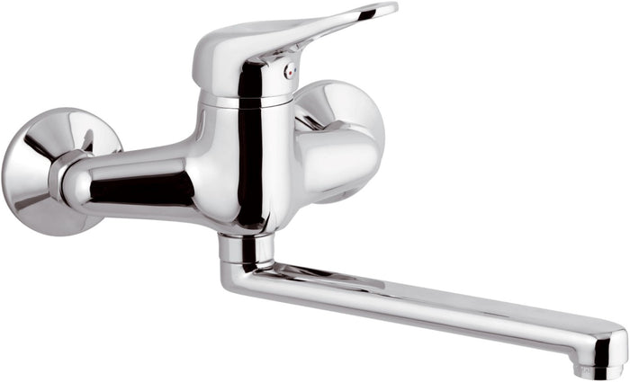 Miscelatore lavello a muro con bocca lunga, serie kiss