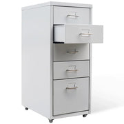 vidaXL Schedario con 5 Cassetti Grigio 68,5 cm in Acciaio