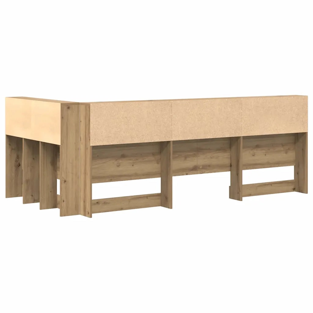 vidaXL Testata contenitore rovere artigianale 90 cm Legno multistrato