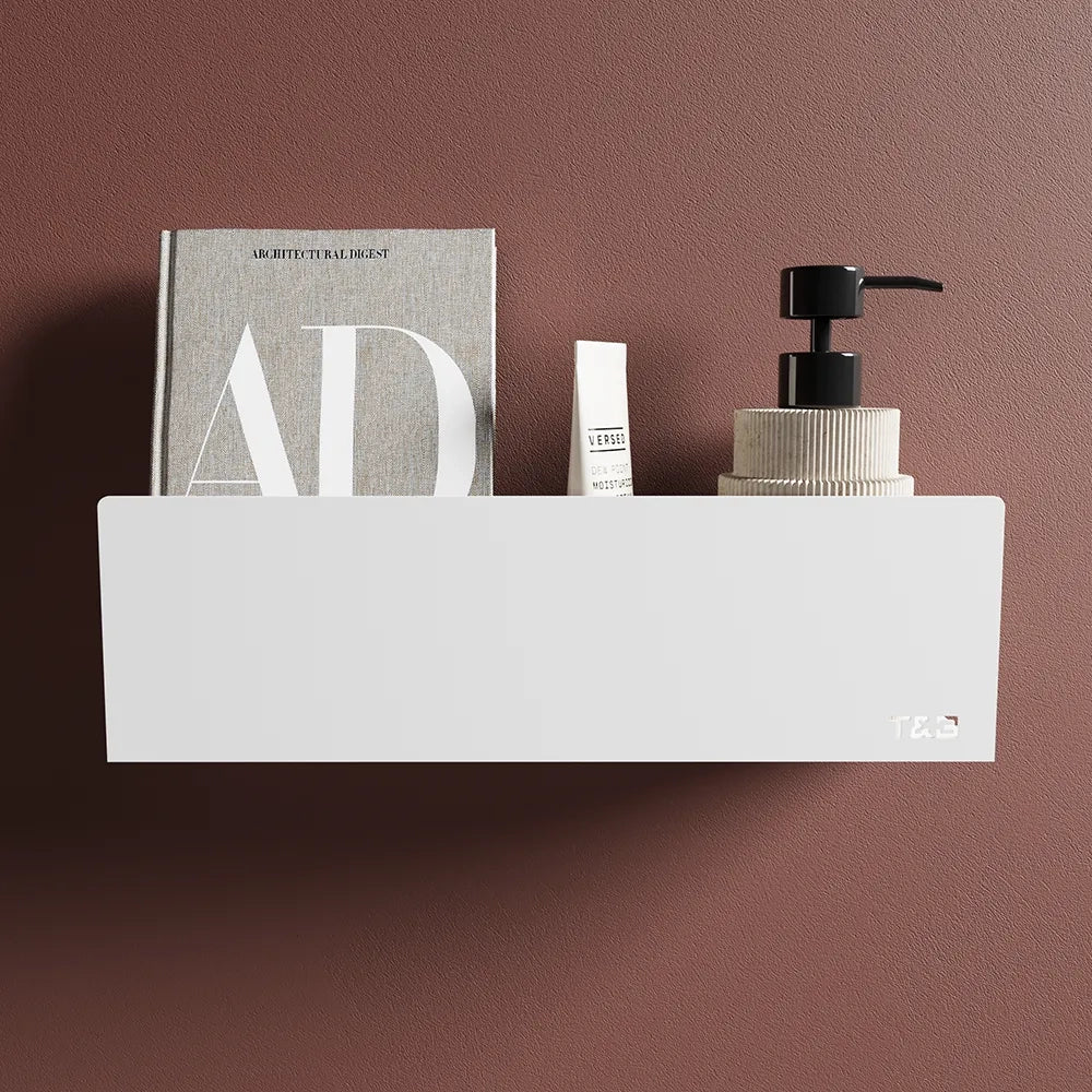 Mensola doccia portaoggetti da 20cm in alluminio bianco opaco | Alta