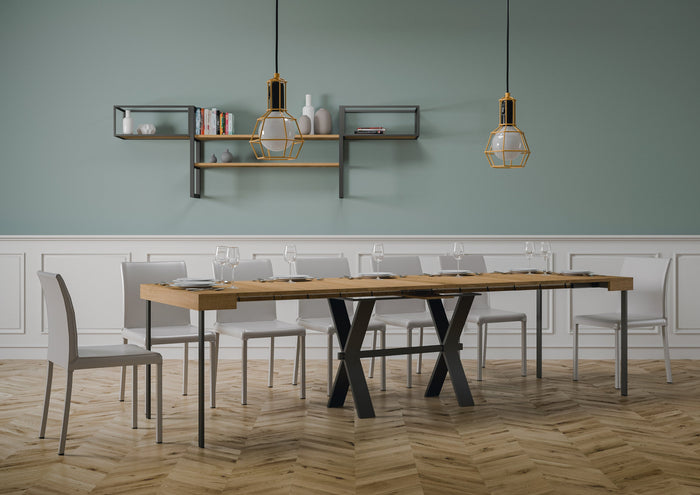 Consolle Allungabile 90-300x40x77 cm in Nobilitato Marrone