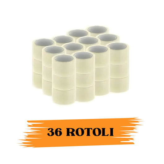 EcoPrice®  Nastro Adesivo Imballaggio Trasparente Yellow 48mmx66m 36 Rotoli