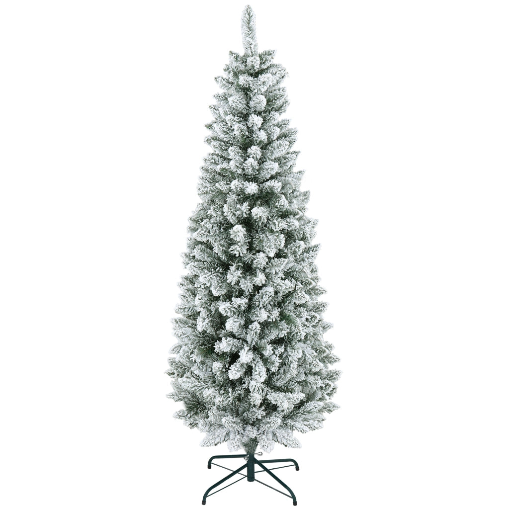 Albero di Natale Artificiale Innevato 183 cm ¨C Xylo ¨C 479 Rami, Base Metallo, Verde