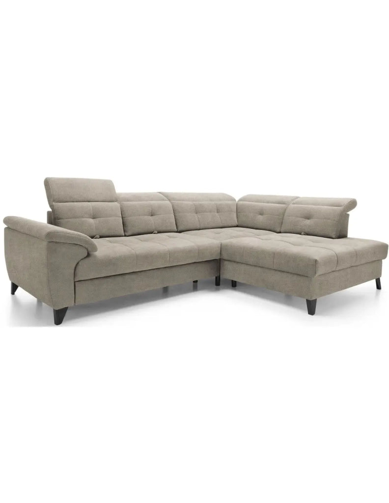 Divano ad angolo Beige 5 posti angolo destro salotto familiare INFERNO
