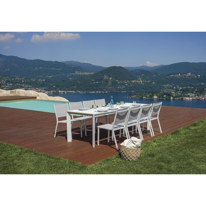 Tavolo Anzio Allungabile 165/250 X 90 Cm - Allungo Con Gambe Scorrevoli - Bianco Moia