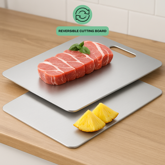 ZOIMANIA - Set 2 Taglieri in Acciaio Inox AISI 304 - Spessore 15/10 (1,5 mm) - Misure: 20x30cm + 30x40cm - Satinato Antigraffio - Bifacciali - Lavabili in Lavastoviglie