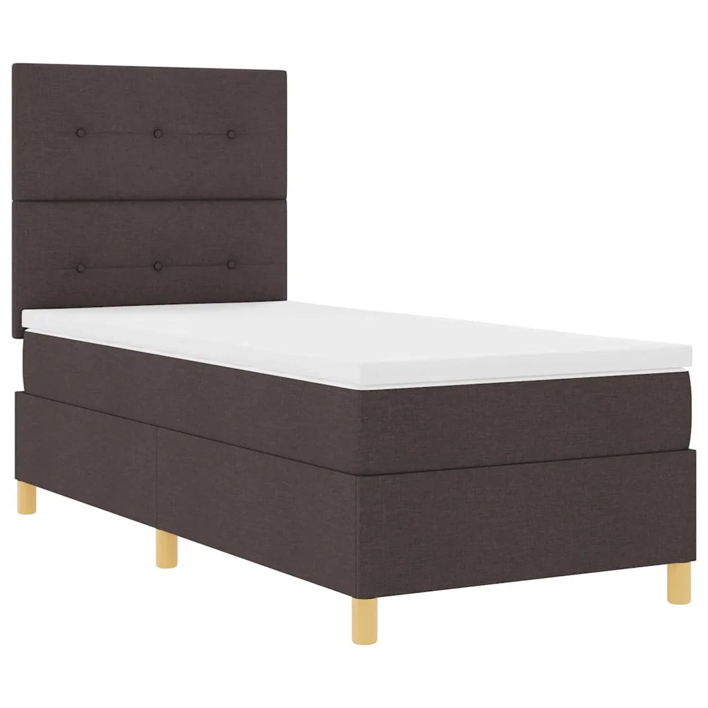Letto a molle con testiera Marrone Scuro 100 x 200 cm Tessuto 3339598