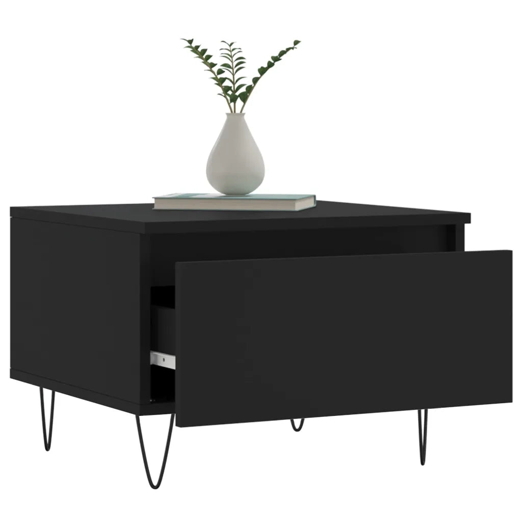 Tavolini da Salotto 2pz Neri 50x46x35 cm in Legno Multistrato 830863