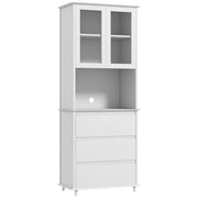 Armadio per cucina con 2 ante 3 cassetti e nicchia centrale ¨C zephmum ¨C bianco 68x38x172 cm