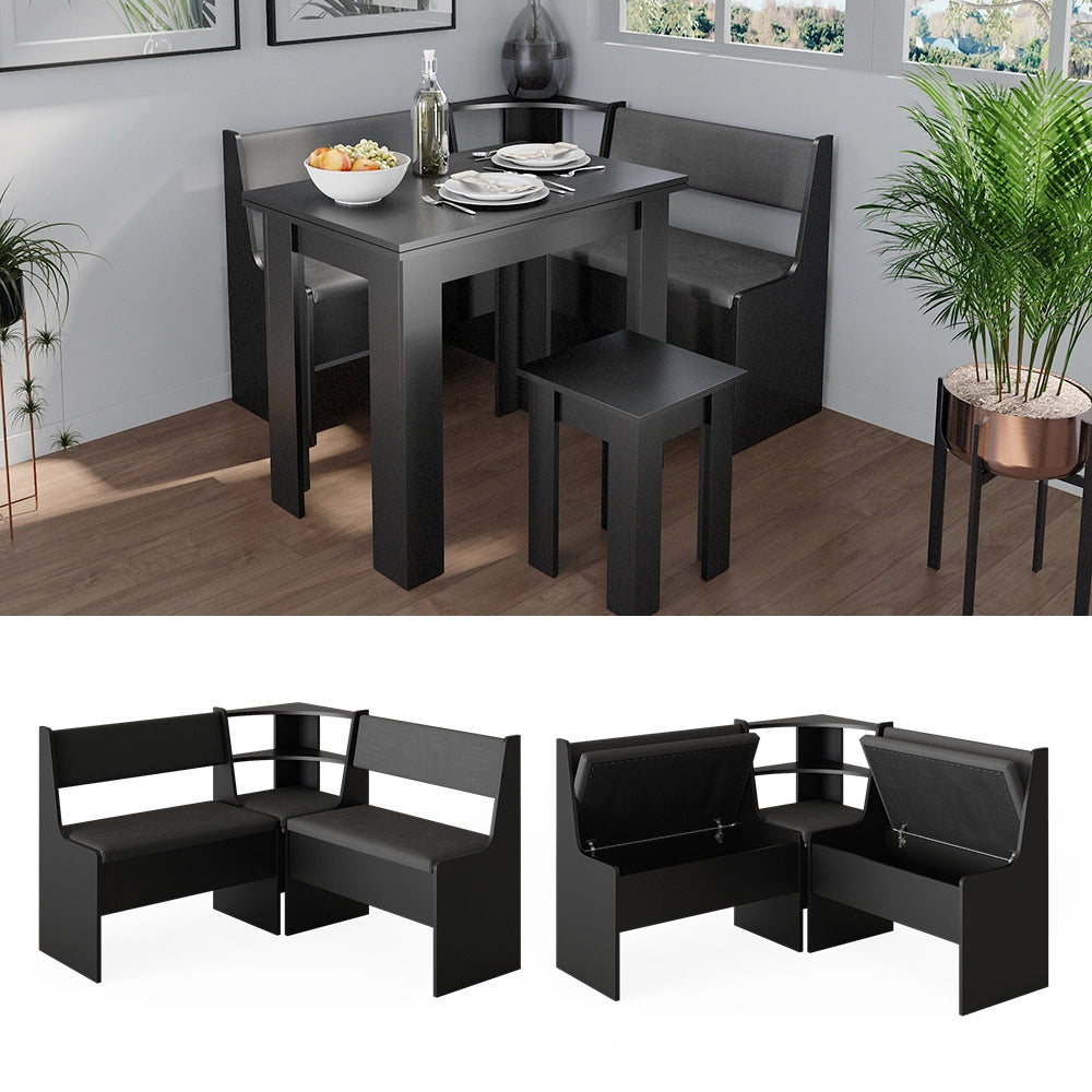 Vicco Panca ad angolo Nero 41.5 x 120 cm
