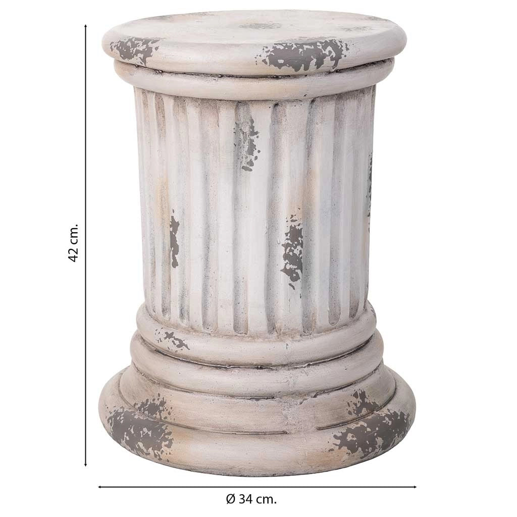 Colonna decorativa color pietra, cm 34x34x42h