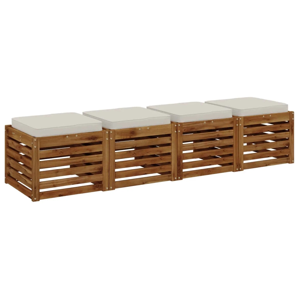 Cuscini per Sedia in 4 Pezzi VUGHT 4 pcs 100% Poliestere Bianco 946241