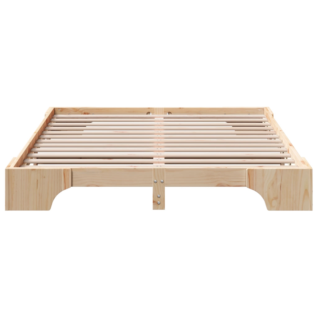 Struttura Letto Naturale Legno di Pino 160 x 200 cm Durevole