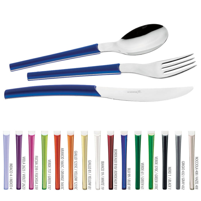 Servizio Set di Posate 24 pezzi in Acciaio Inox Eme Loto Bianco 19