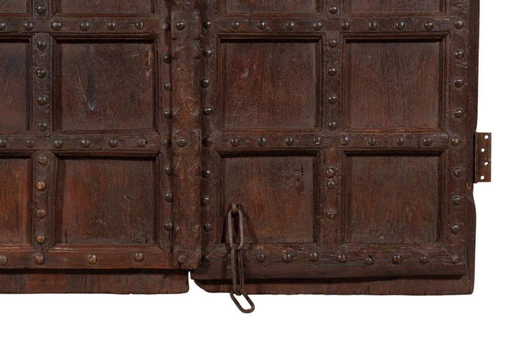 Biscottini Porta portone in legno massello e ferro da interno o da esterno vecchia e antica medievale scorrevole