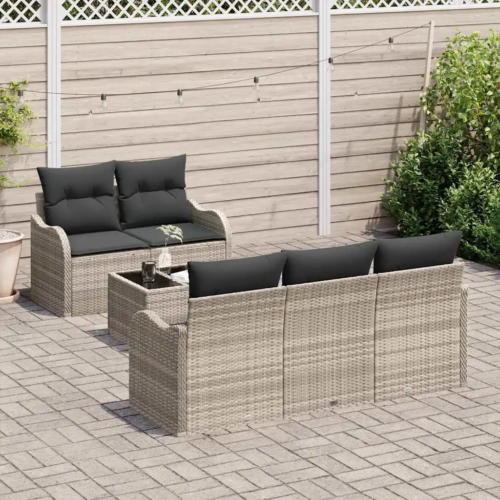 Set Divano da Giardino Grigio chiaro polyrattan 3345582