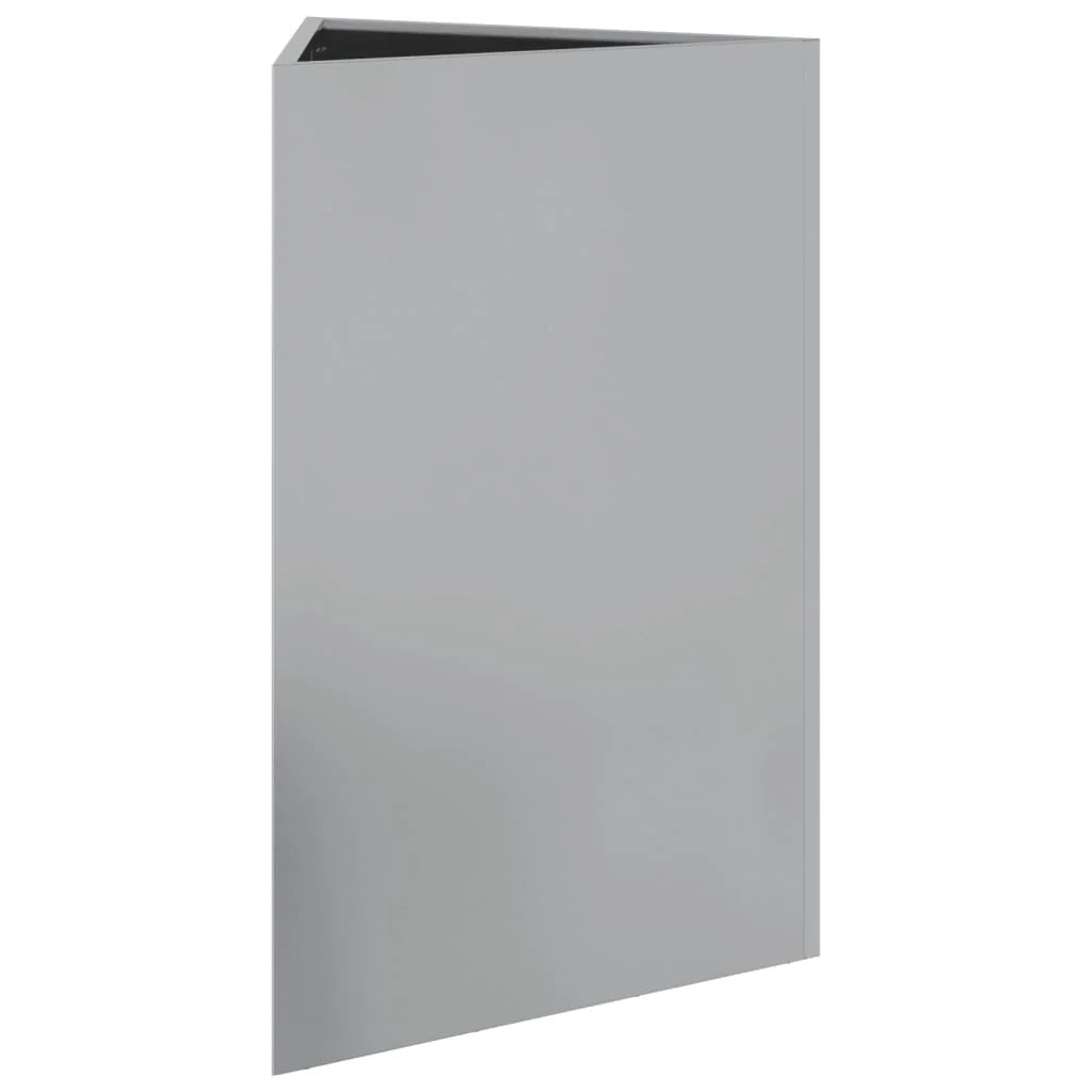 Fioriera rialzata triangolare per piante fiori e patio/giardino 50 x 43 x 75 cm acciaio zincato argento 02_0038818