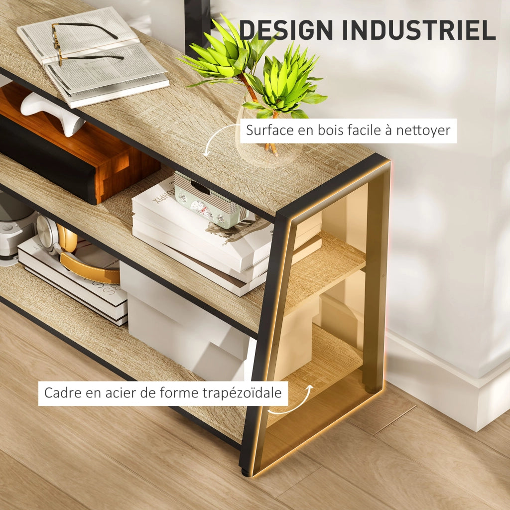 Mobile TV con supporto ¨C Xylo ¨C 32-70 pollici, ripiani aperti, angolo regolabile 35¡ã, legno naturale