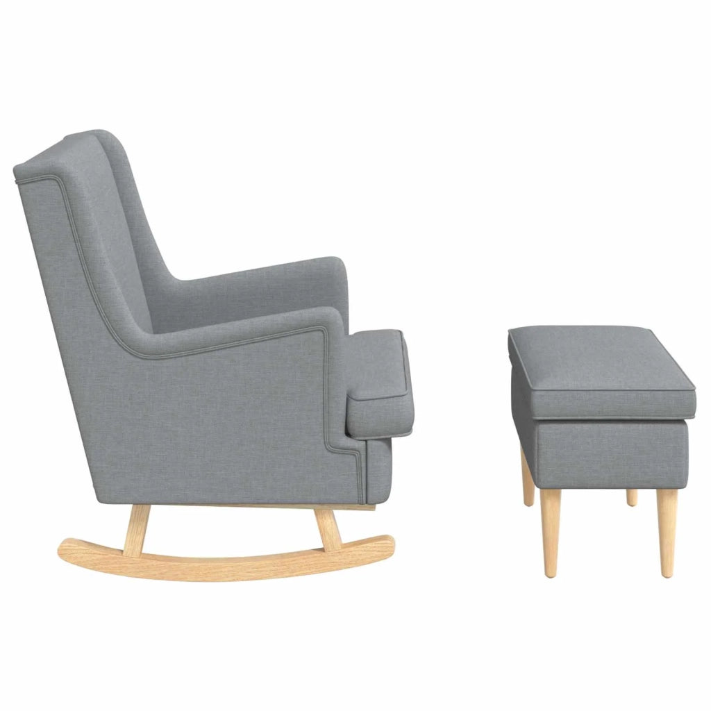 Poltrona con Ottomano 2 pz Grigio Chiaro Tessuto 3418852