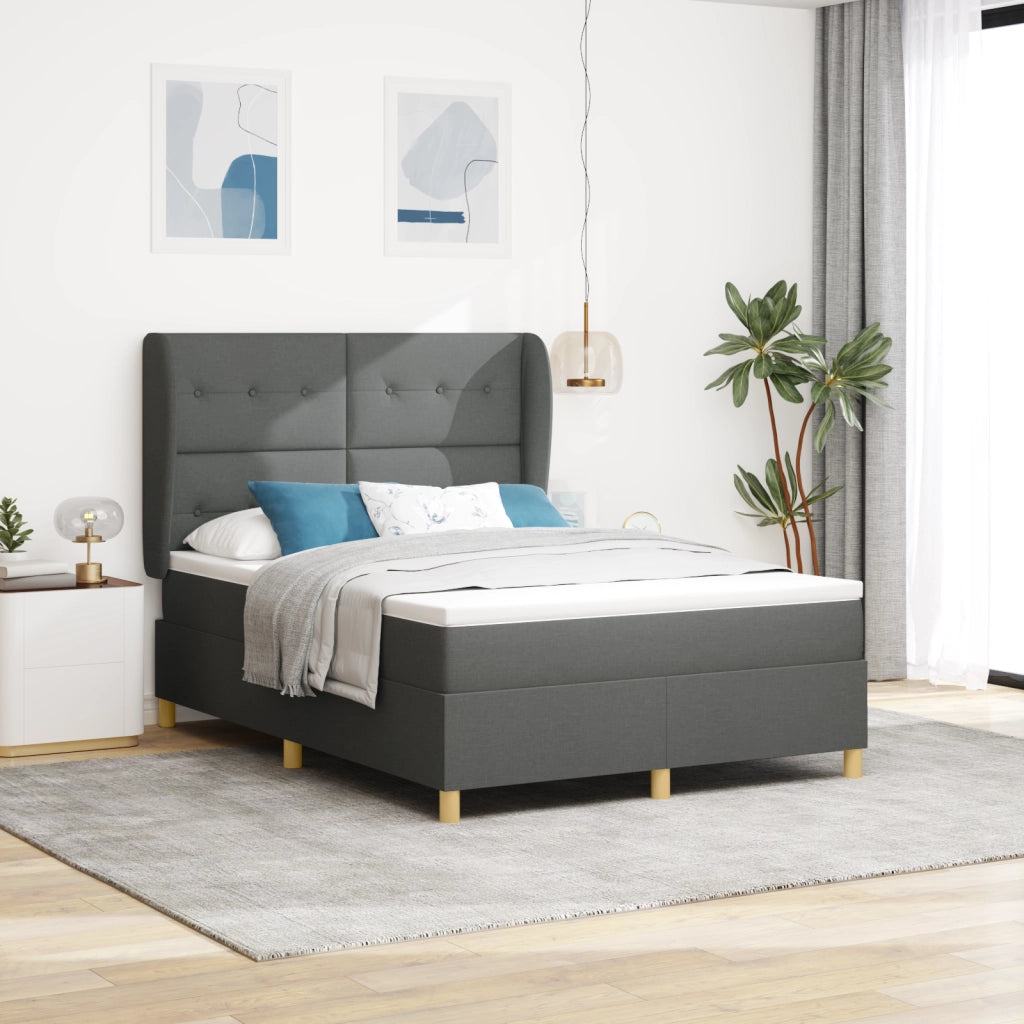 lettino con materasso  Grigio Scuro 140x200 cm Tessuto