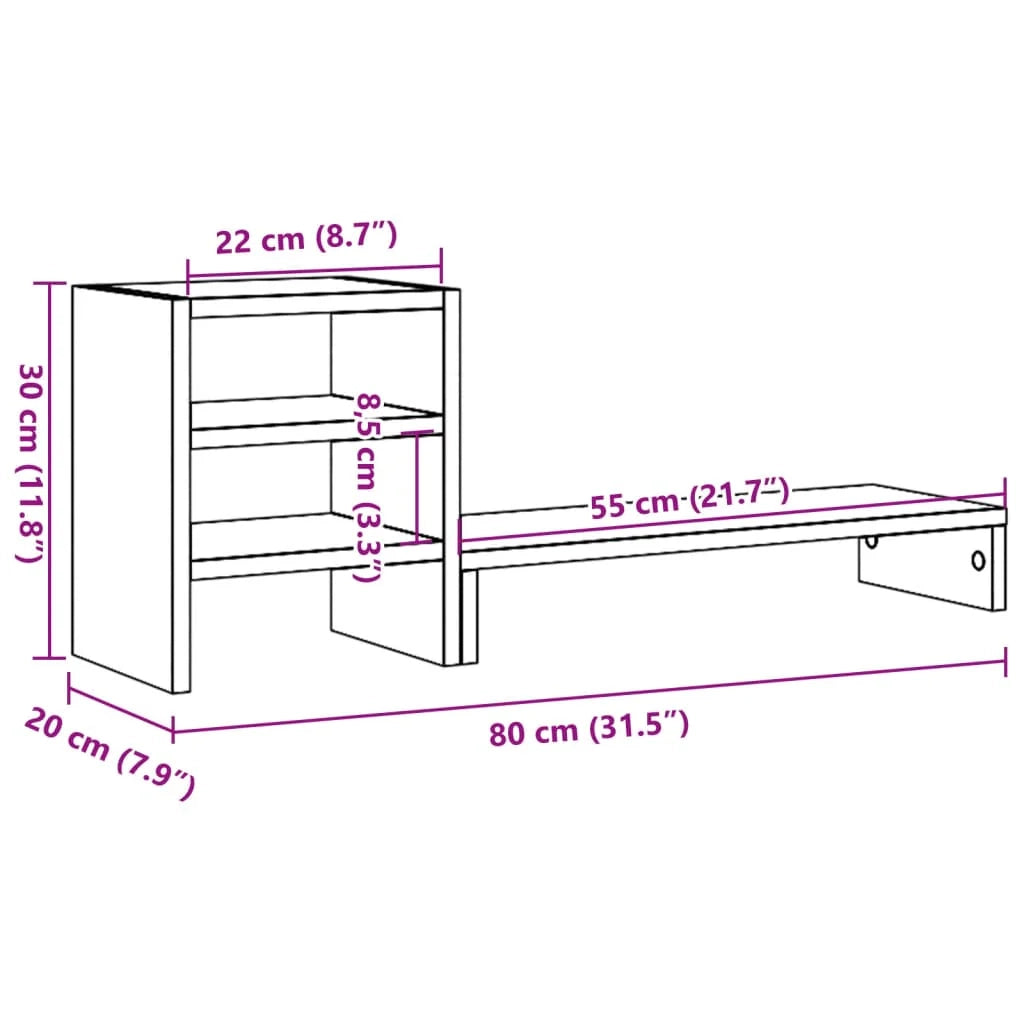 Supporto per monitor mobile da scrivania e organizer per ufficio legno ingegnerizzato marrone 02_0044953
