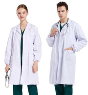Cappotto da laboratorio in cotone - Lunghe maniche - Cappotto da lavoro unisex - Protezione contro le macchie - Respirabile e leggero