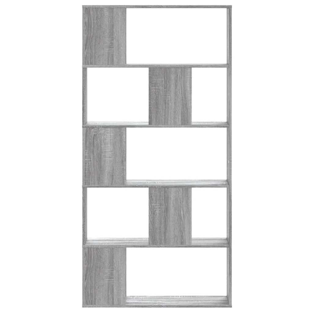 vidaXL Libreria 5 Ripiani Grigio Sonoma 80,5x23,5x162,5cm Multistrato