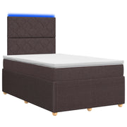 Letto Box Spring LED con Materasso Marrone Scuro 120 x 200 cm 3455842
