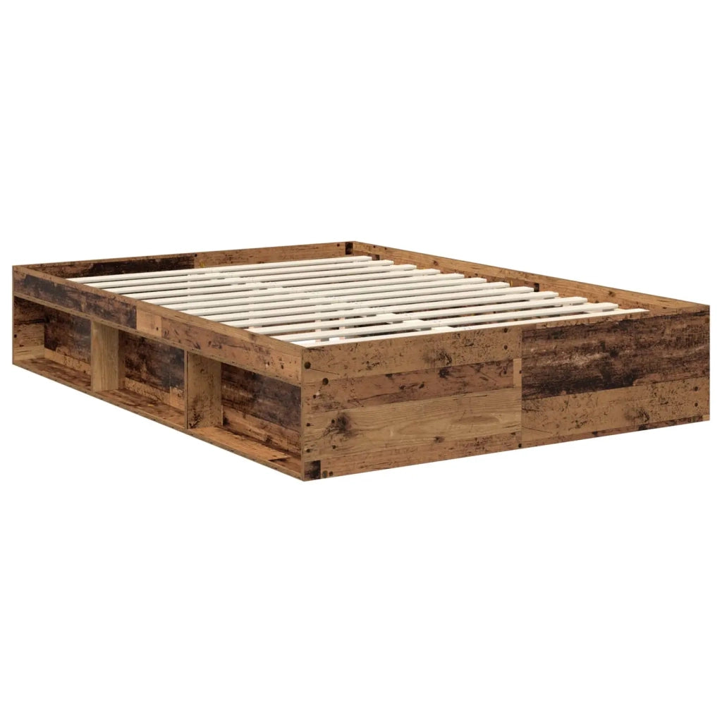 Struttura del letto con testiera Legno vecchio 135 x 190 cm