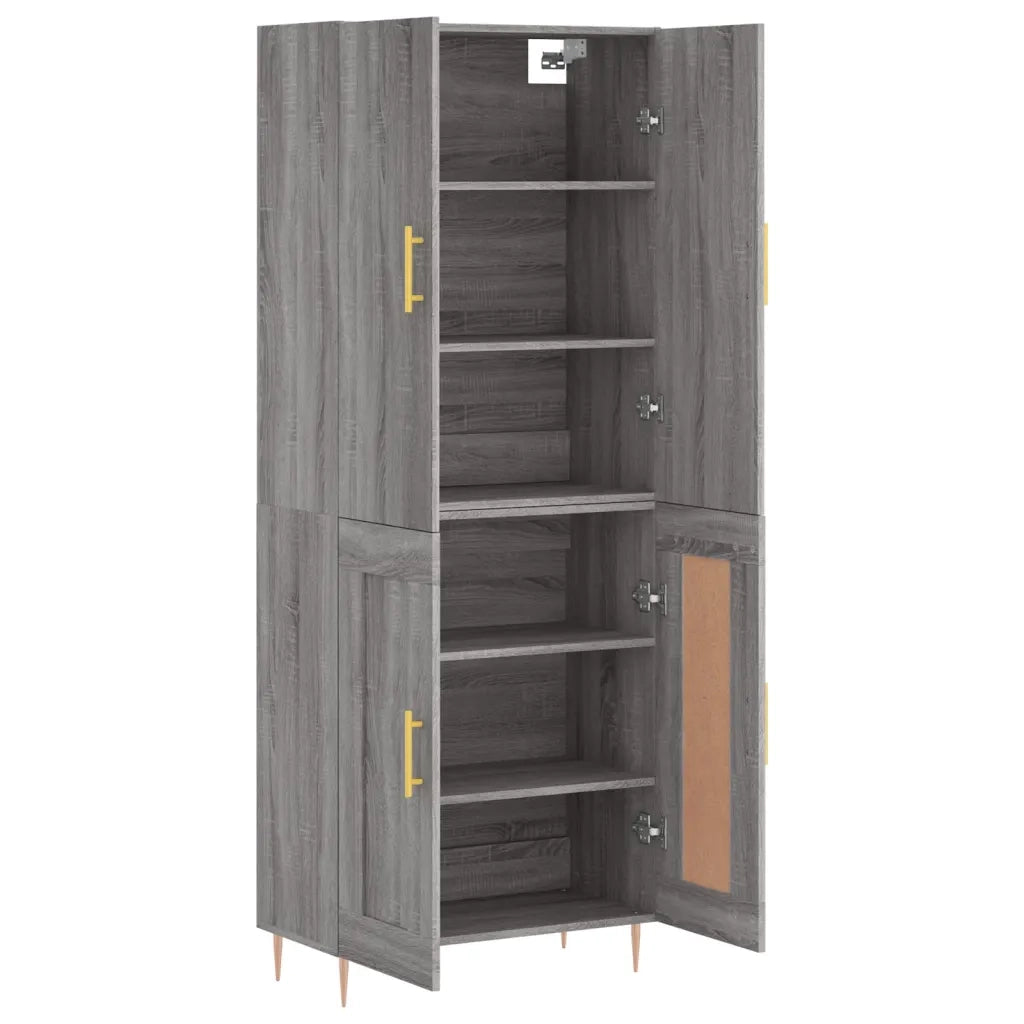 Credenza Grigio Sonoma 69,5x34x180 cm in Legno Multistrato 3195785