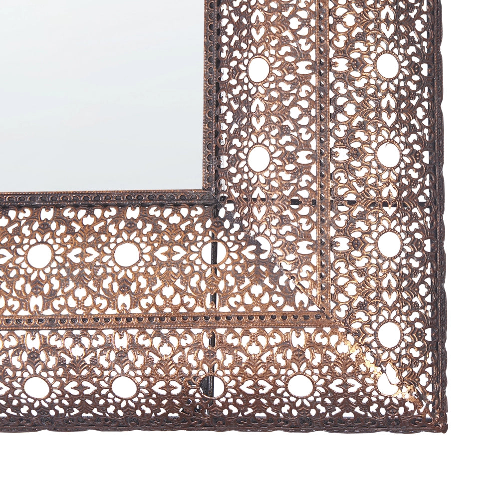 Specchio da parete in rame 69 x 90 cm cornice decorative rettangolare accessorio per la casa elemento di o