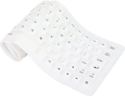 Tastiera in Silicone - Impermeabile - Ripiegabile - USB - Resistente alla Polvere - Molto Silenziosa - Adatta per Casa e Ufficio - Bianca