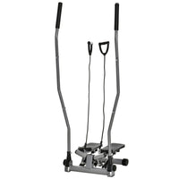 Stepper Fitness 54x40x135 cm con Maniglia e Monitor LCD in Acciaio Argento