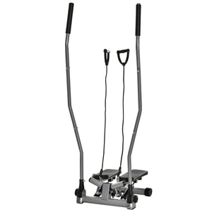 Stepper Fitness 54x40x135 cm con Maniglia e Monitor LCD in Acciaio Argento