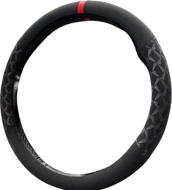 Guida auto con guida Alcantara Look - antislip soffice - sport - 37-38 cm nero