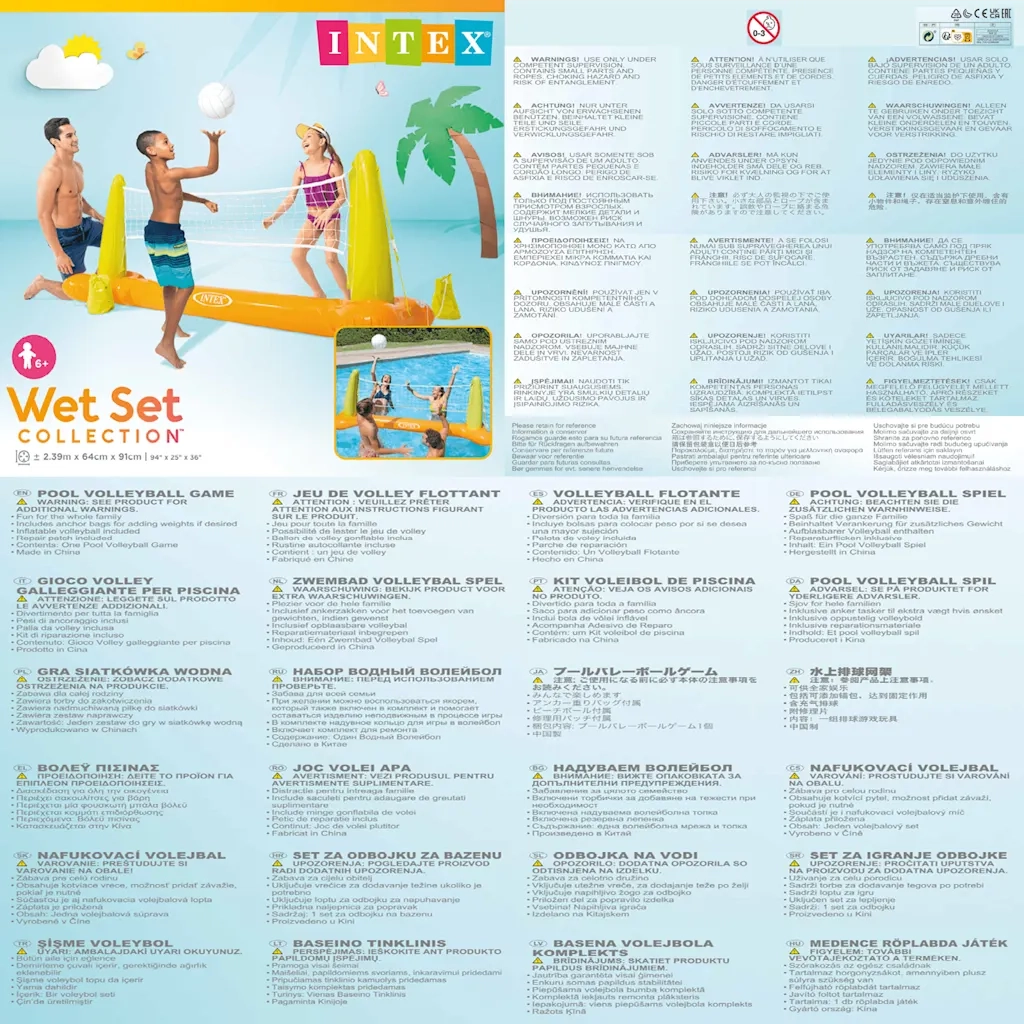 INTEX Gioco di Pallavolo da Piscina 239x64x91 cm 3202934