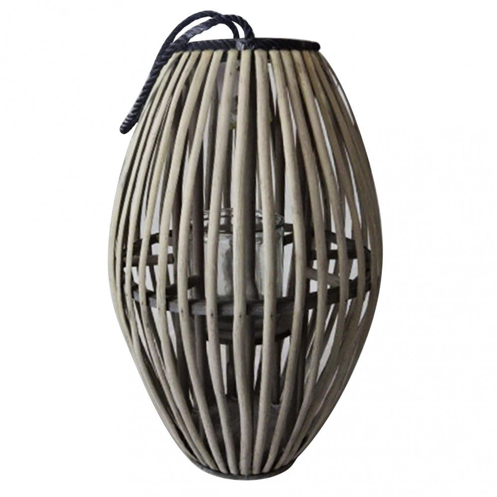 Lanterna Margot in Vimini Grigio