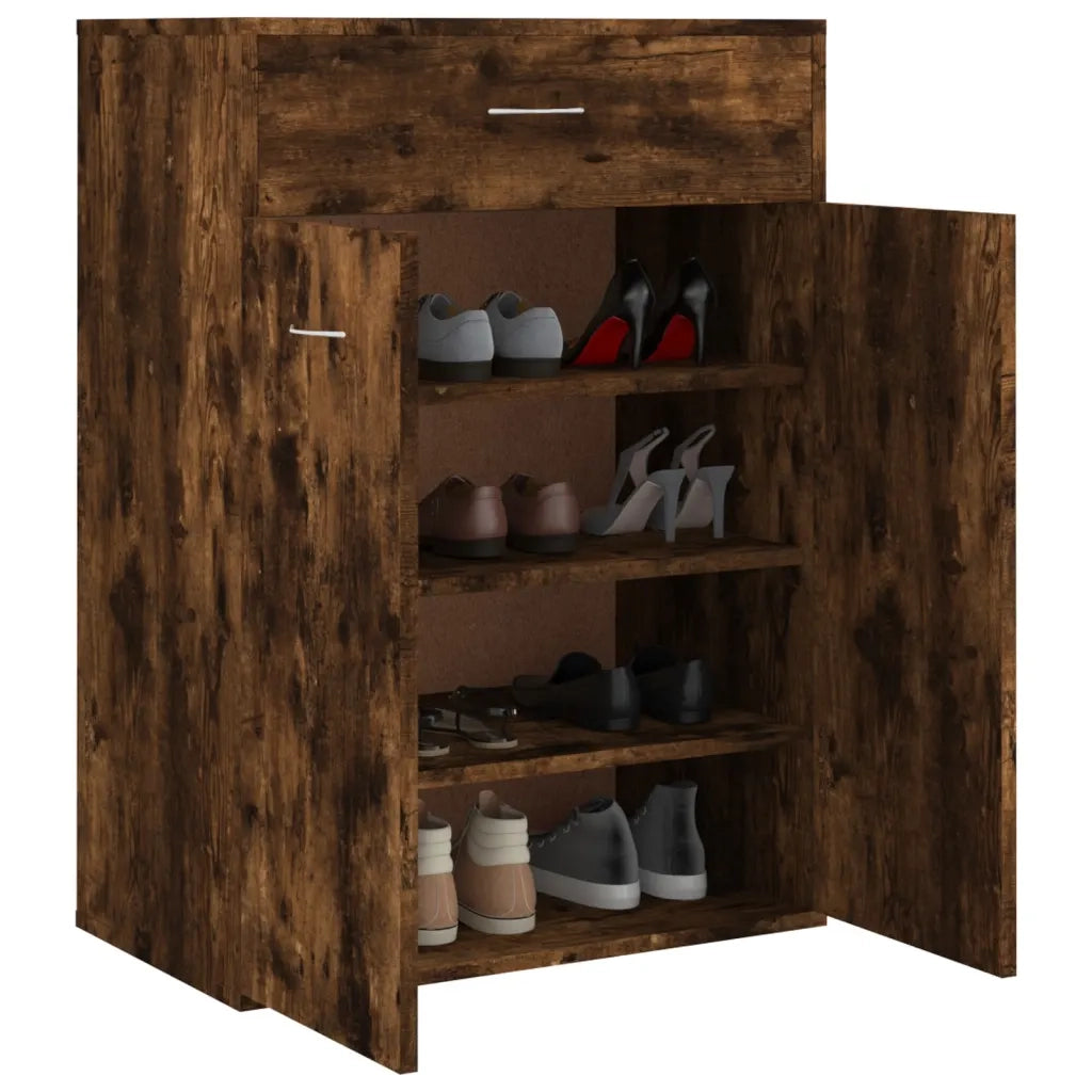 Scarpiera Rovere Fumo 60x35x84 cm in Legno Multistrato 815417