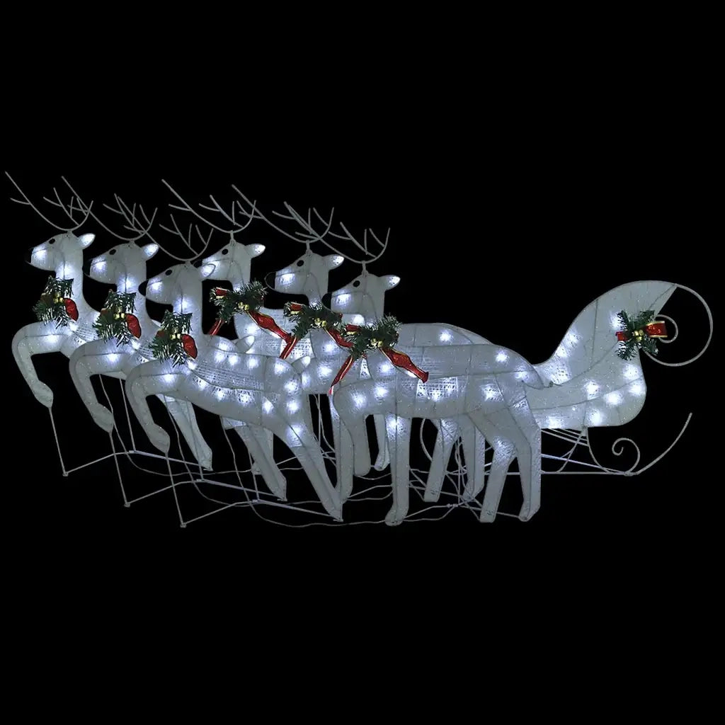 Renne e Slitta di Natale Decorazione Esterni 100 LED Bianco 3100432