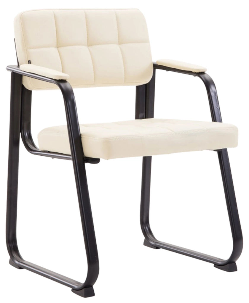 Set di 2 sedie per visitatori Canada B in finta pelle crema