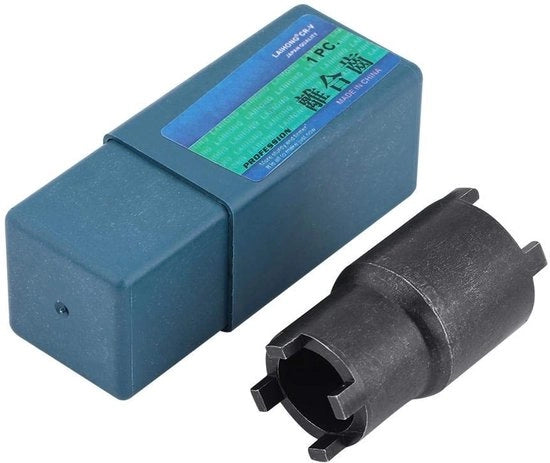 Strumento per chiavi di serraggio a vite alock - Diametro interno 20 mm - Diametro esterno 25,5 mm - Lunghezza totale 6 cm - Peso 152 g - Chiave a serraggio