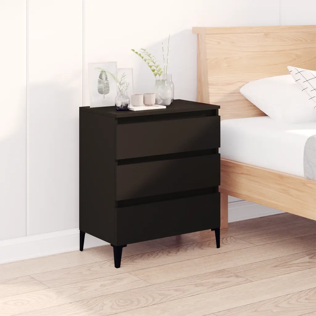 Credenza Nero 60x35x70 cm in Legno Multistrato 823049