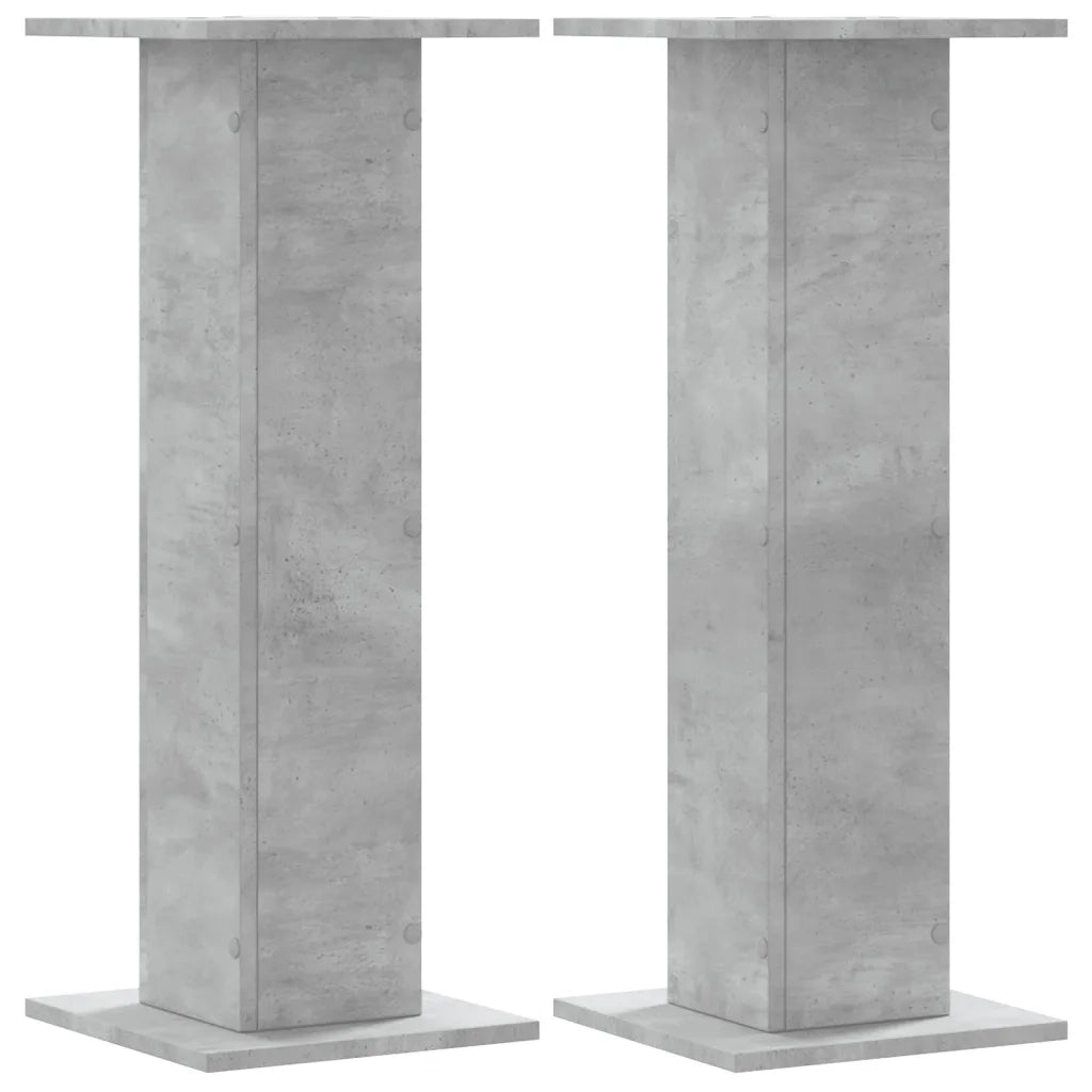 Supporti Altoparlanti 2 pz Grigio 30x30x80 cm Legno Multistrato 852666