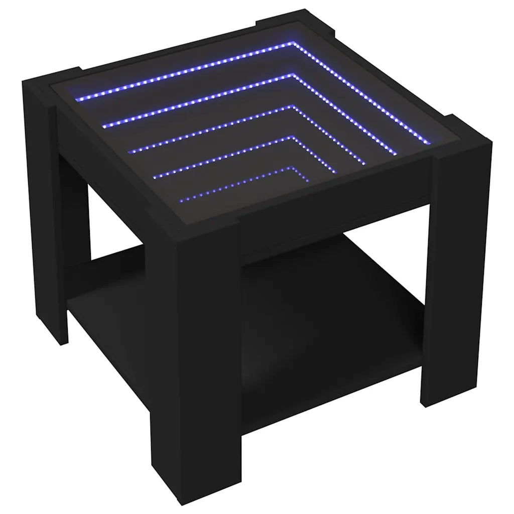 Tavolino salotto | Tavolino da caff¨¨ | Tavolino da Soggiorno con LED Nero 53x53x45 cm Legno Multistrato