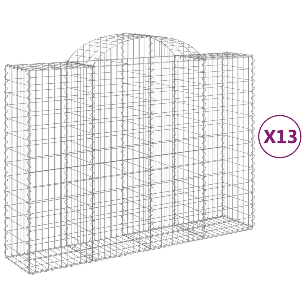 Cesti Gabbioni ad Arco 13 pz 200x50x140/160 cm Ferro Zincatocod mxl 128211