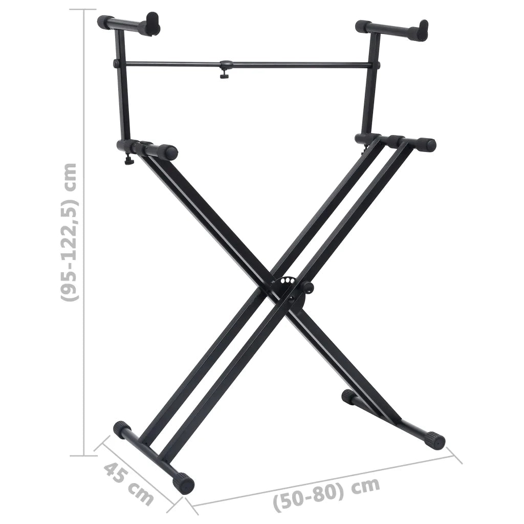 Supporto per Tastiera Musicale a Doppia Staffa a X Nero CFW4518566