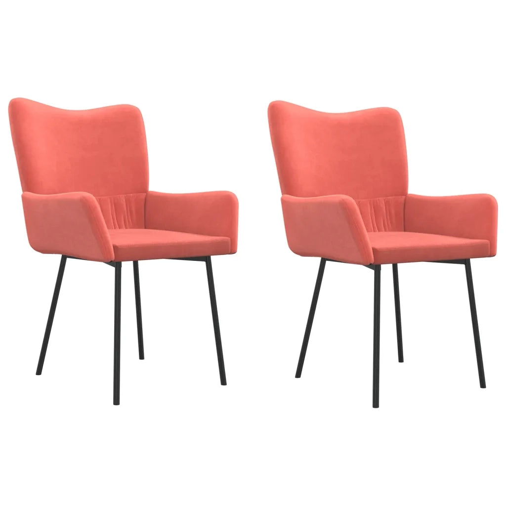 Sedie da Pranzo 2 pz Rosa in Velluto cod mxl 29667