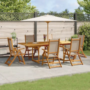 Set Pranzo da Giardino 7pz Legno Massello di Acacia e Textilene