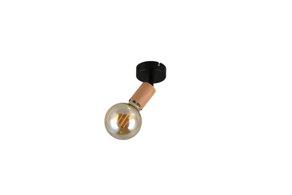Faretto da soffitto rustico LAMEGO RL nero legno 1xE27