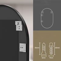 Valora SPECCHIO OVALE 100X50CM Cornice Nera Stile Loft